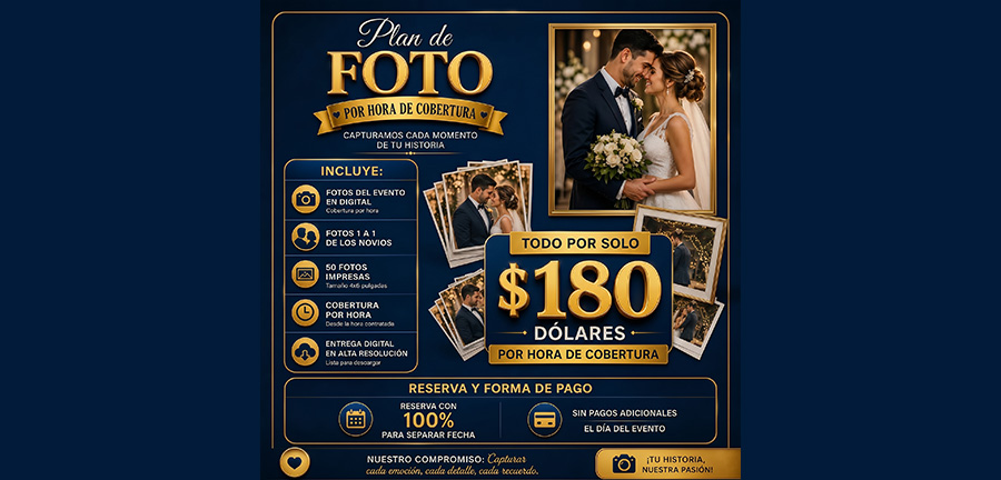 Servicio de fotografía por hora